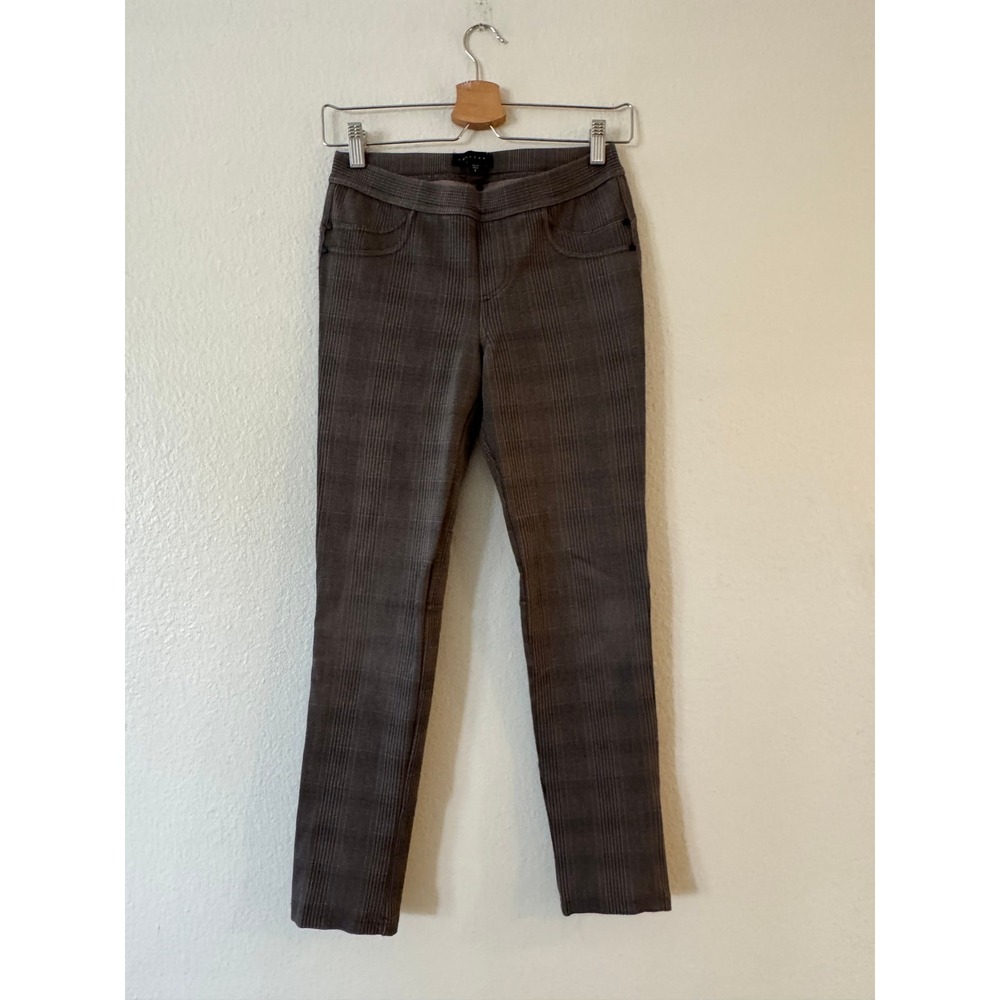 Sanctuary Plaid Pull On Leggings Skinny Pants Small Brown Grey Excellent